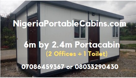 6m By 2.4m Portable Cabin Nigeria With 2 Offices and 1 Toilet